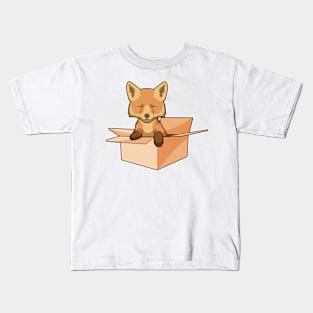 Fox as Baby in Box Kids T-Shirt